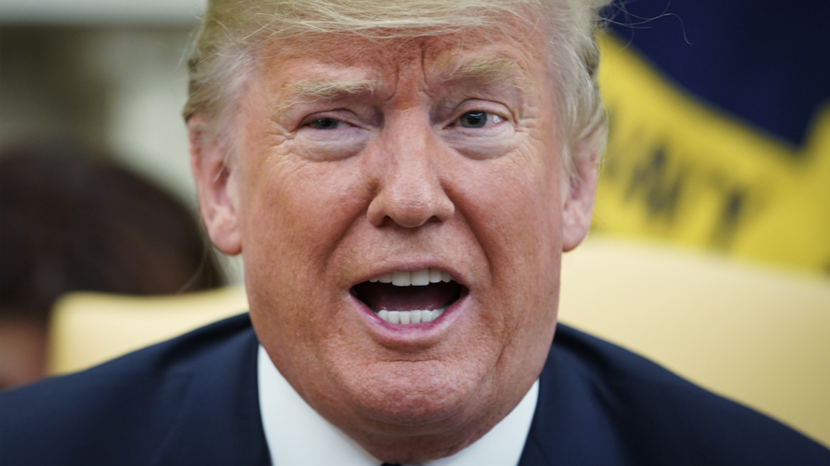 U.S. President Donald Trump speaks during a meeting with Saudi Arabia's Crown Prince Mohammed bin Salman in the Oval Office of the White House on March 20, 2018 in Washington, DC.  (MANDEL NGAN / AFP)