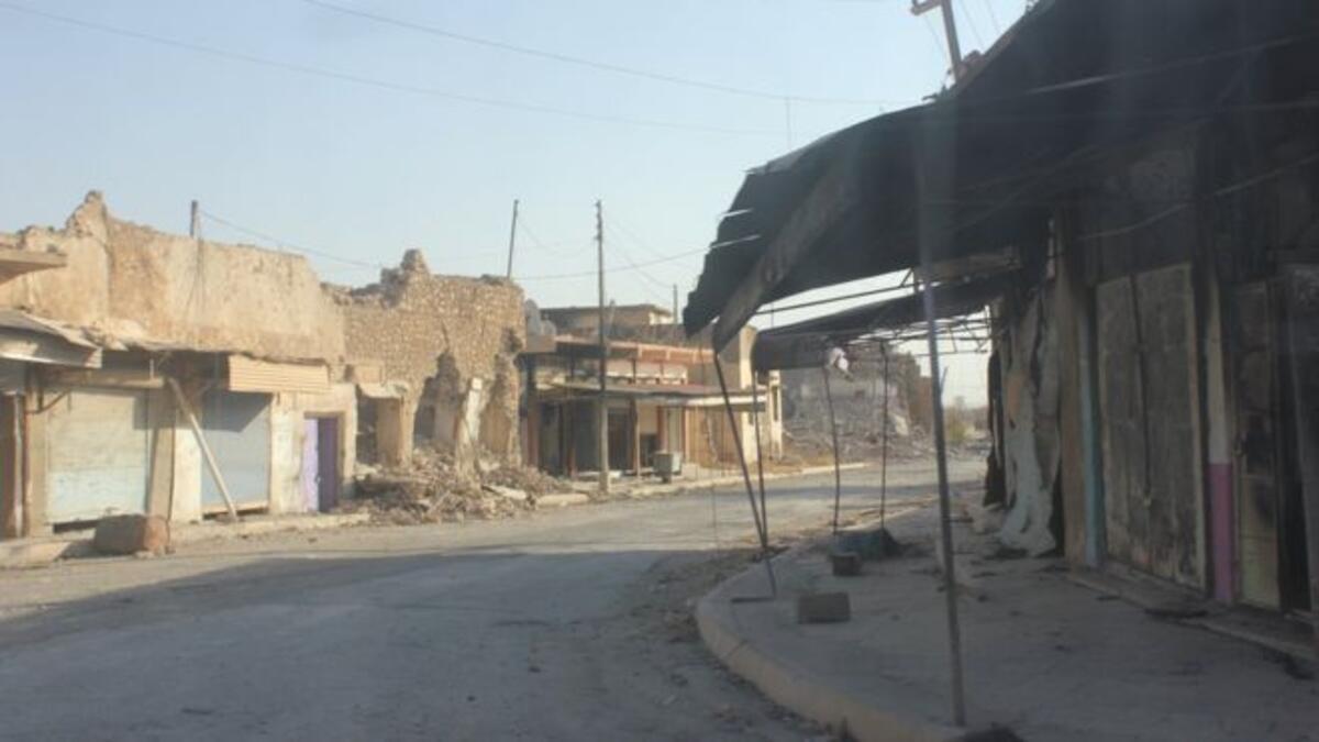 بدت شوارع المدينة خالية من السكان بعد معركة استمرت ستة ايّام لاستعادتها من أيدي مسلحي التنظيم