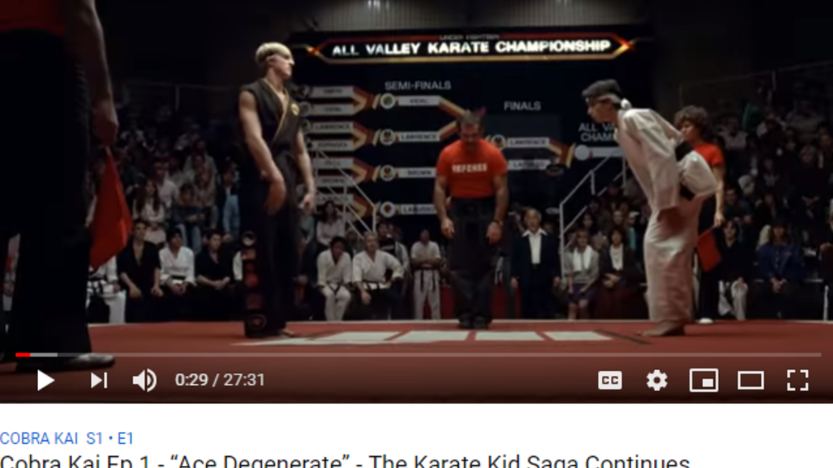 مشهد Cobra Kai Ep 1  من مسلسل Ace Degenerate الشهير حصد أكثر من 51 مليون مشاهدة.