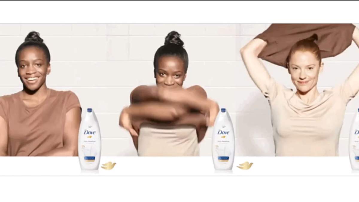 اعتذرت شركة "دوف" العالمية لمنتجات العناية بالبشرة عن عن نشرها دعاية على موقع التواصل الاجتماعي ظهرت فيها امرأة داكنة البشرة تخلع قميصها لتكشف عن امرأة بيضاء، بعد استخدام أحد منتجات الشركة.