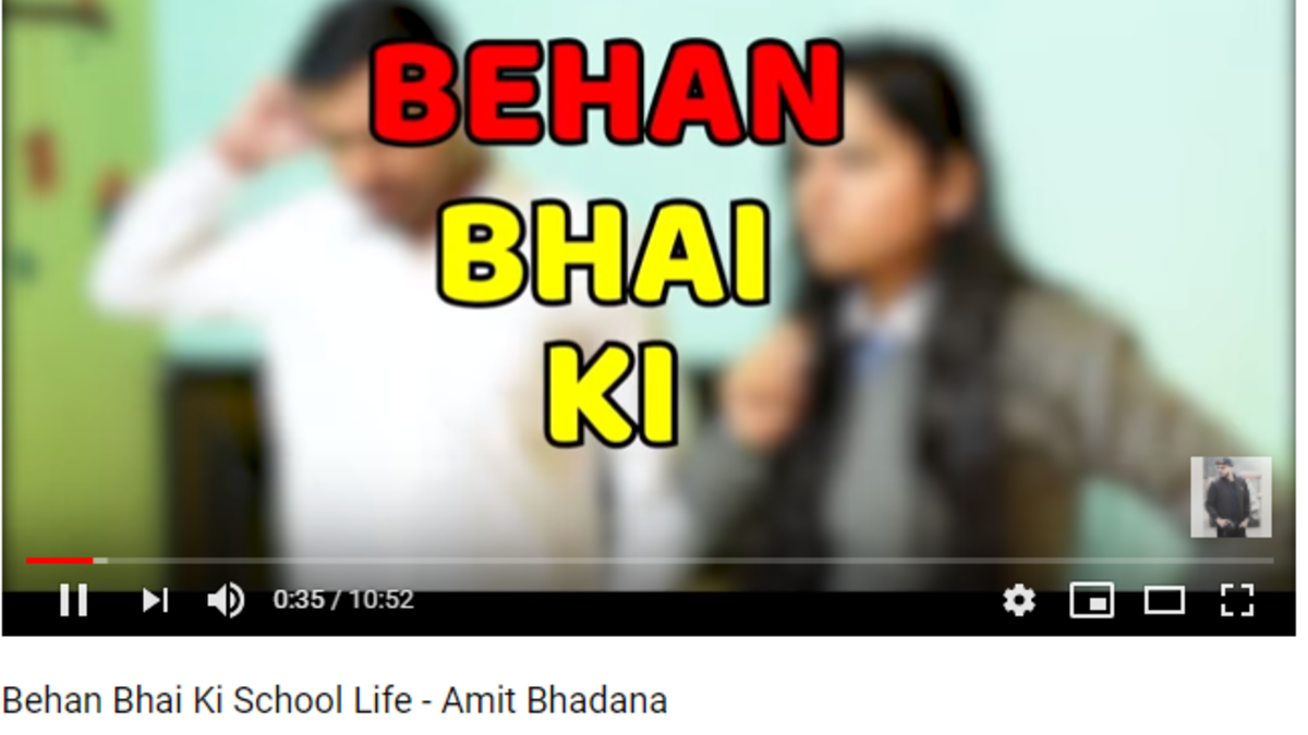 مقطع Behan Bhai Ki School Life - لليوتيوبر Amit Bhadana حصد 40 مليون مشاهدة.