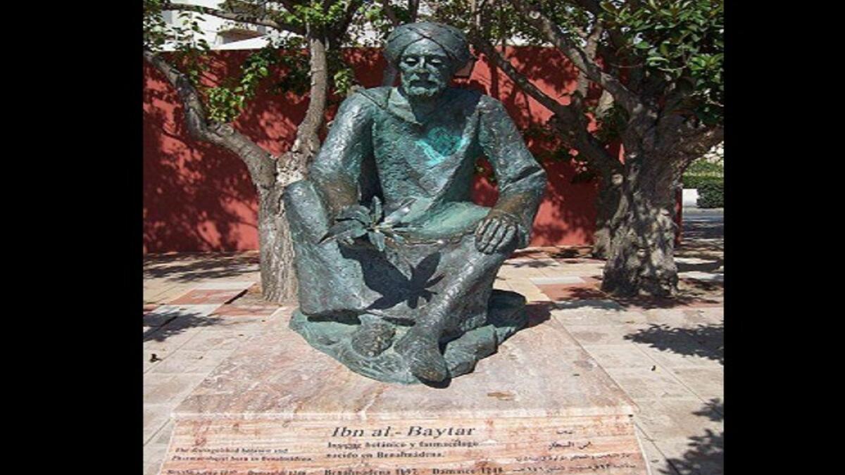 ضياء الدين المالقي. لقب بالمالقي لأنه ولد في قرية "بن المدينة" التي تقع بضواحي مالقة. اشتهر بابن البيطار لأن والده كان طبيباً بيطرياً ماهراً. توفي في دمشق سنة 1248. يعتبر  خبيرا في علم النبات والصيدلة، وأعظم عالم نباتي ظهر في القرون الوسطى.