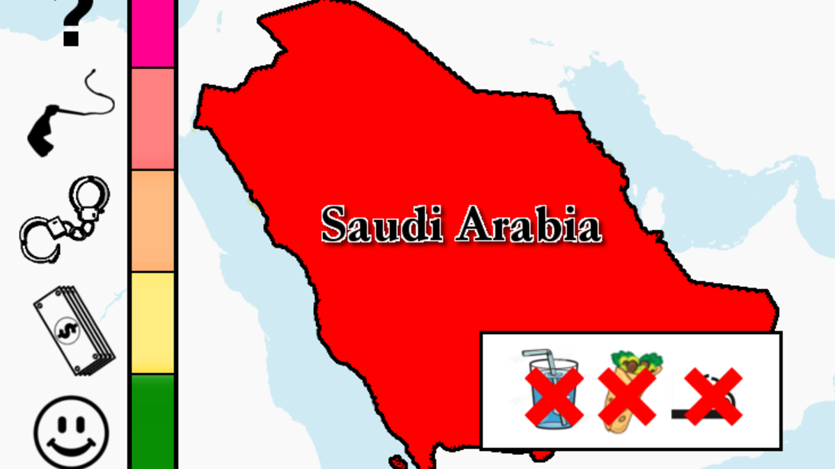 It probably won’t shock you to hear that Saudi Arabia falls on the severe side of the spectrum when it comes to fast-breaking punishments. Eating, drinking, and smoking in public are all punishable offences. Expats get off easy with deportation and court-determined punishments. Saudi nationals face jail time and the old Saudi standby: flogging.