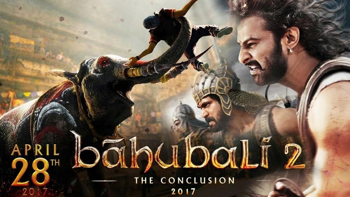 "باهوبالي 2.. ذا كونكولوجن": فلم ملحمة تاريخية عن الهند، بطولة رنا دوجباتي وأنوشكا شيتي، ومن المقرر عرضه في 28 أبريل.