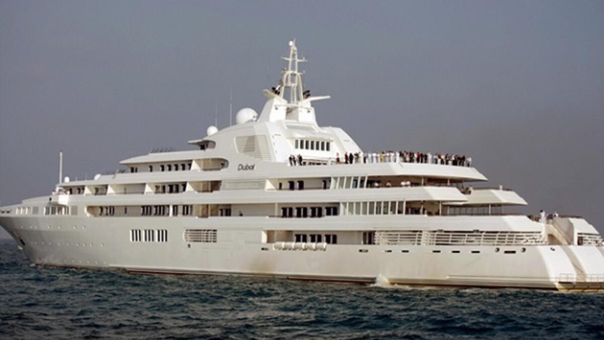 2. Dubai - Mohammed bin Rashid Al Maktoum

Sheikh Mohammed bin Rashid Al Maktoum’s $400 million, 162m superyacht has a startling seven decks, and a spiral staircase to help you climb up and down them!
(AFP/File)