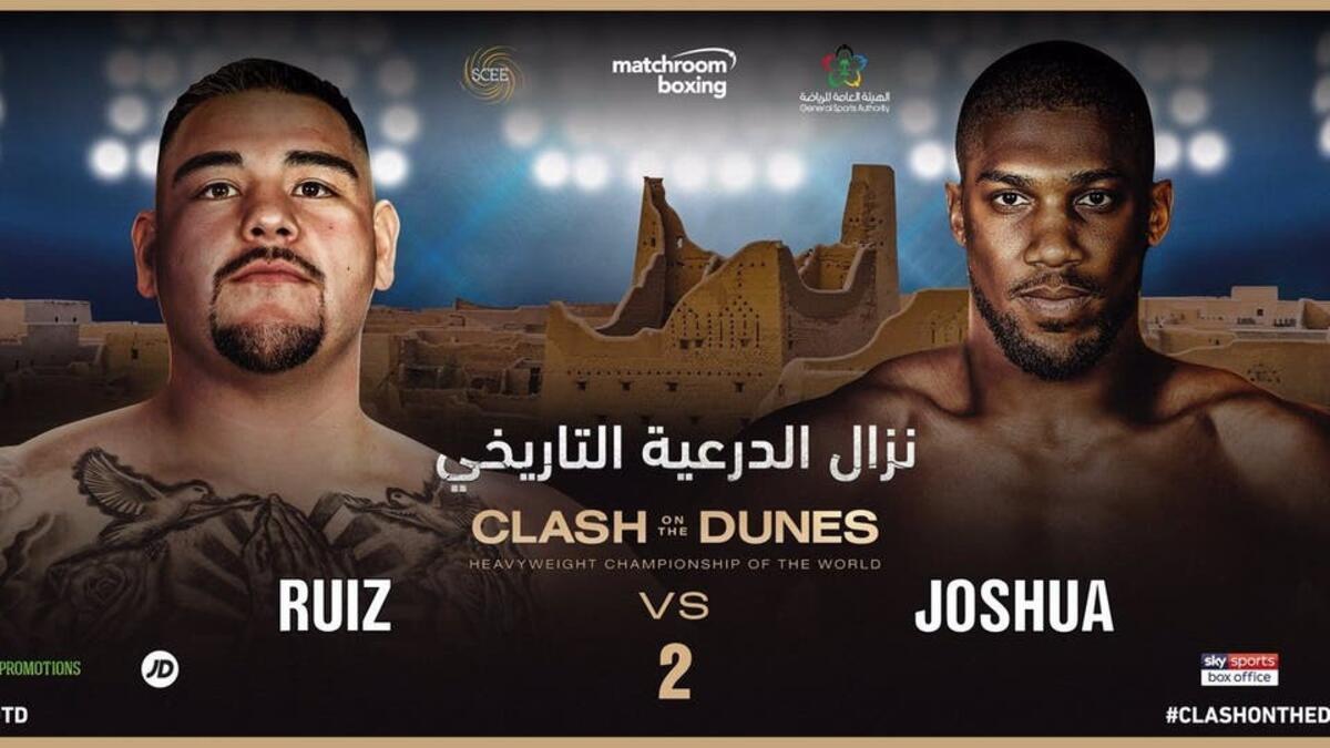 وفي 7 ديسمبر سينطلق "نزال الدرعية التاريخي" للملاكمة الذي سيجمع بين الملاكمين، البريطاني "آنتوني جوشوا" و"المكسيكي آندي رويز"، مع نزالات أخرى تسبق هذا الحدث