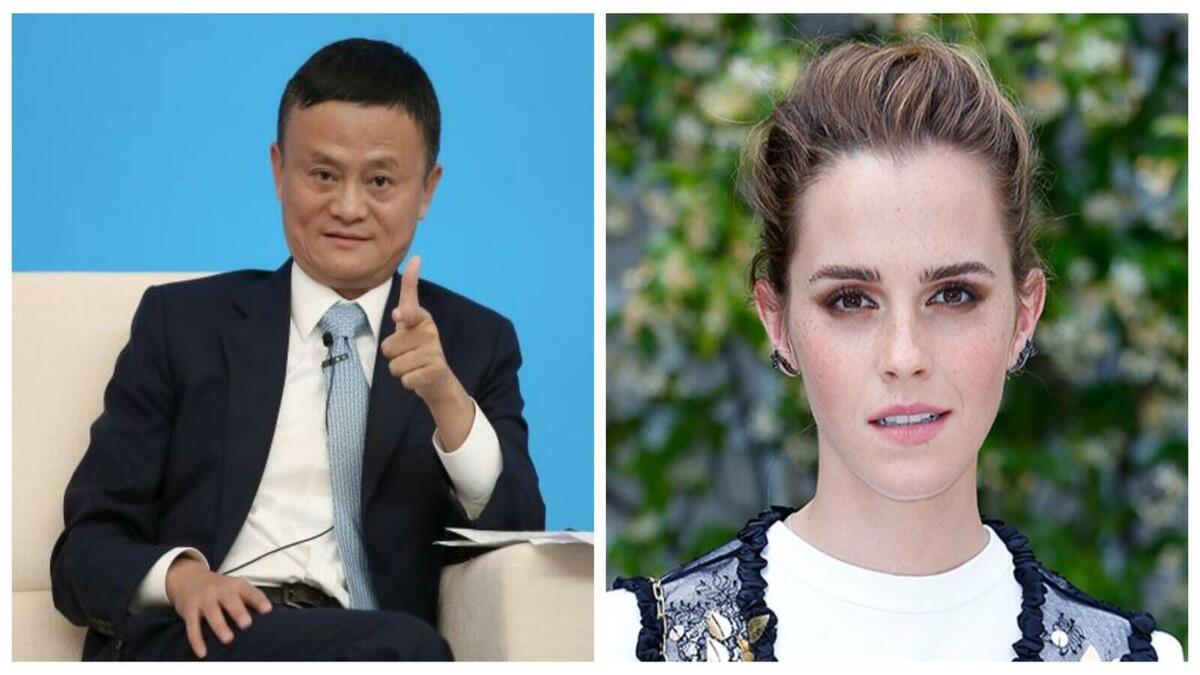 (المركز الخامس) قائمة الرجال: رجل الأعمال الصيني جاك ما/ قائمة النساء: الممثلة ايما واتسون.