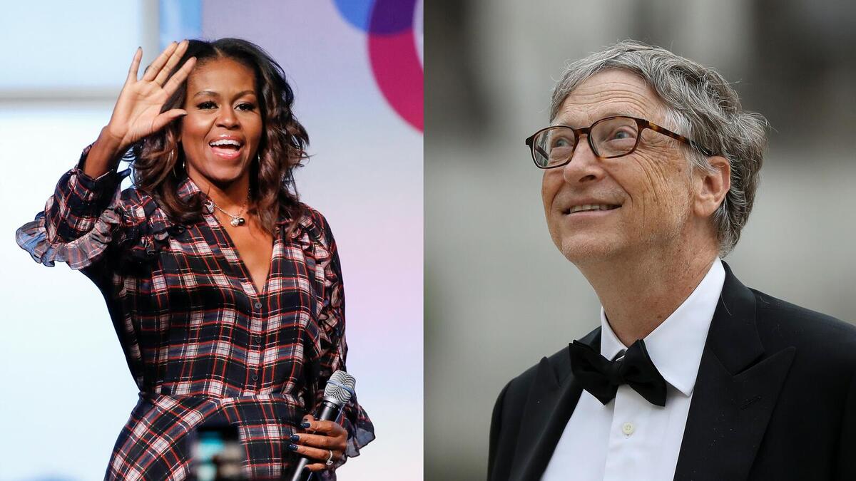 (المركز الأول) قائمة الرجال: الأعمال الأميركي بيل جيتس  / قائمة النساء: زوجة الرئيس الأمريكي السابق ميشيل أوباما.