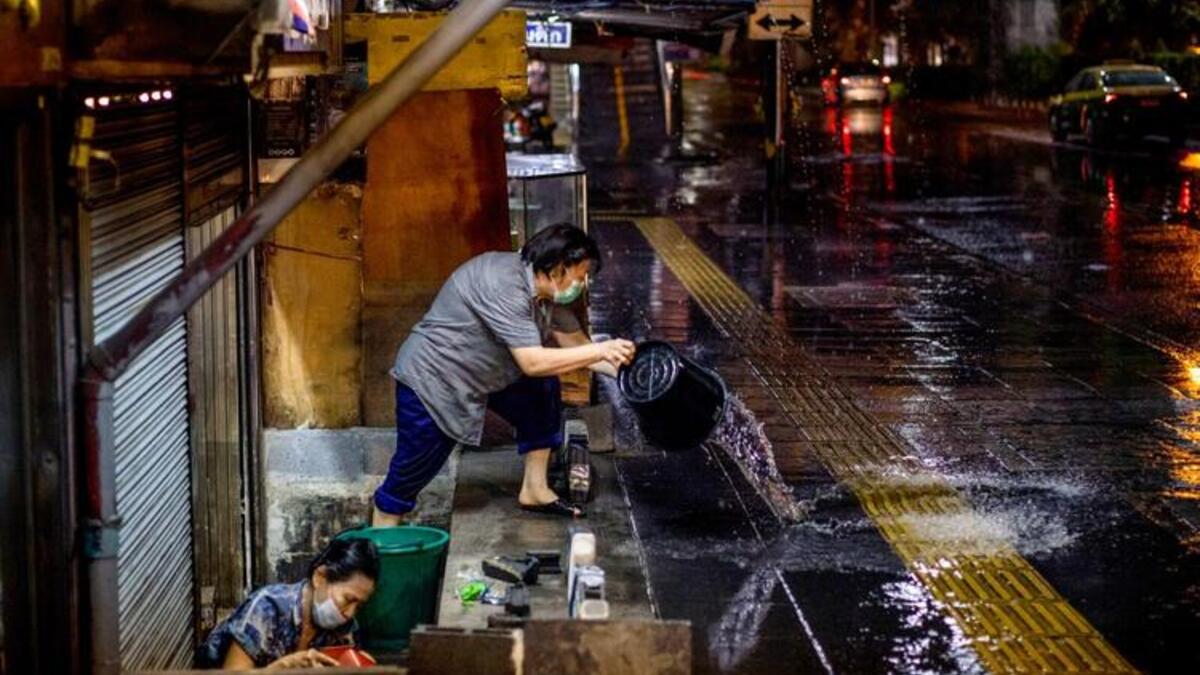 Heavy Rain Floods Streets of Thailand
