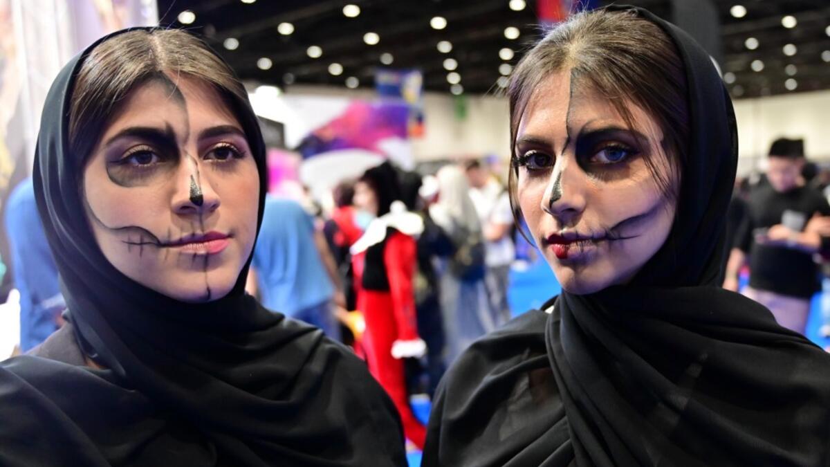 Cosplayers attend the Middle East Film & Comic Con on April 13 , 2019, in Dubai.  GIUSEPPE CACACE / AFP