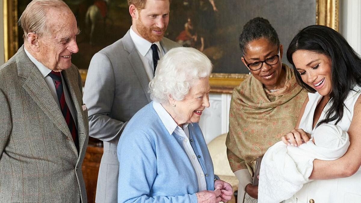 Little Archie Harrison was introduced to the Queen, the Duke of Edinburgh, and Meghan's mother Doria by his proud parents. (Chris Allerton/Sussex Royal)