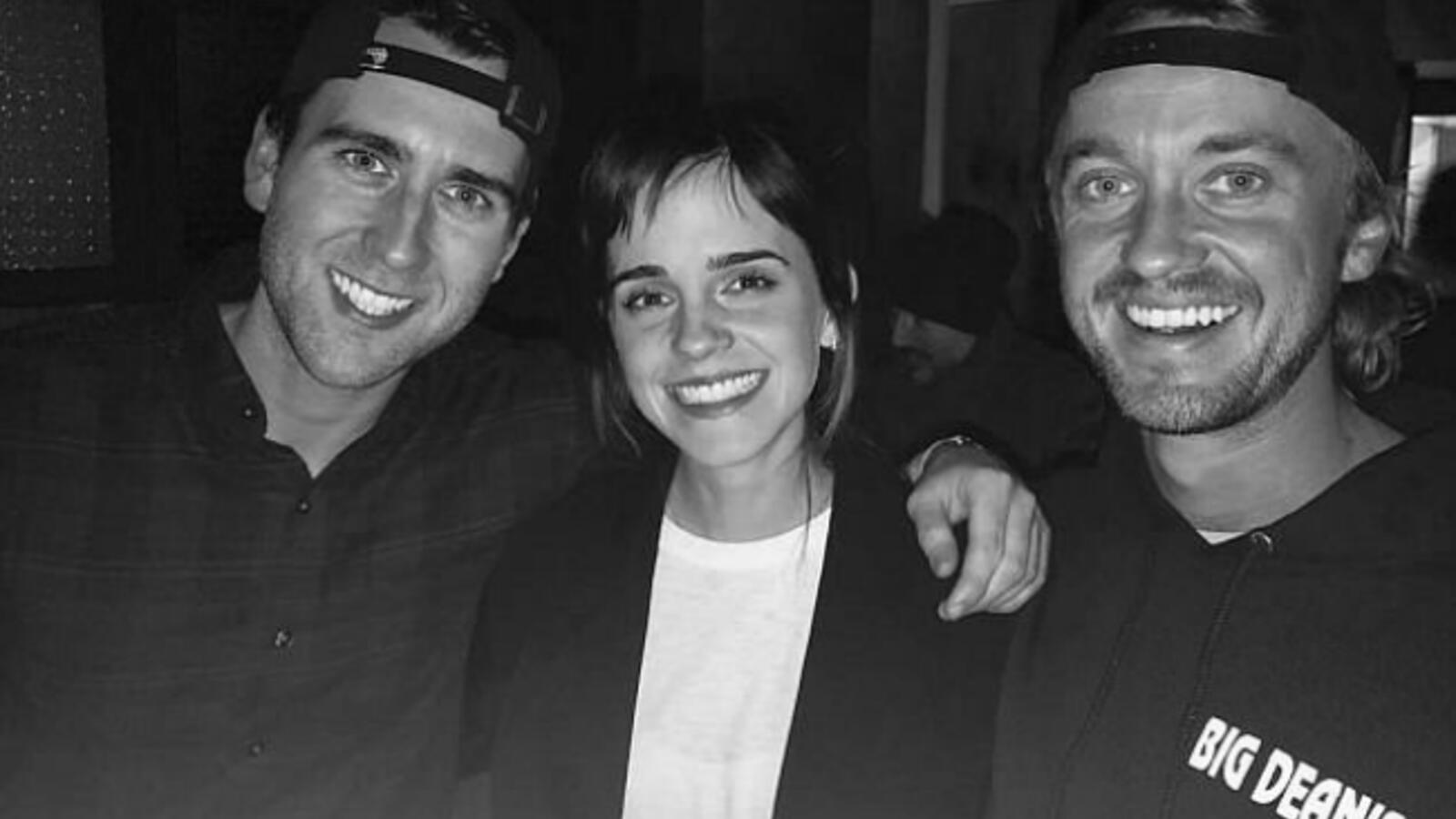 Harry Potter School Reunion Emma Watson Tom Felton And Matthew