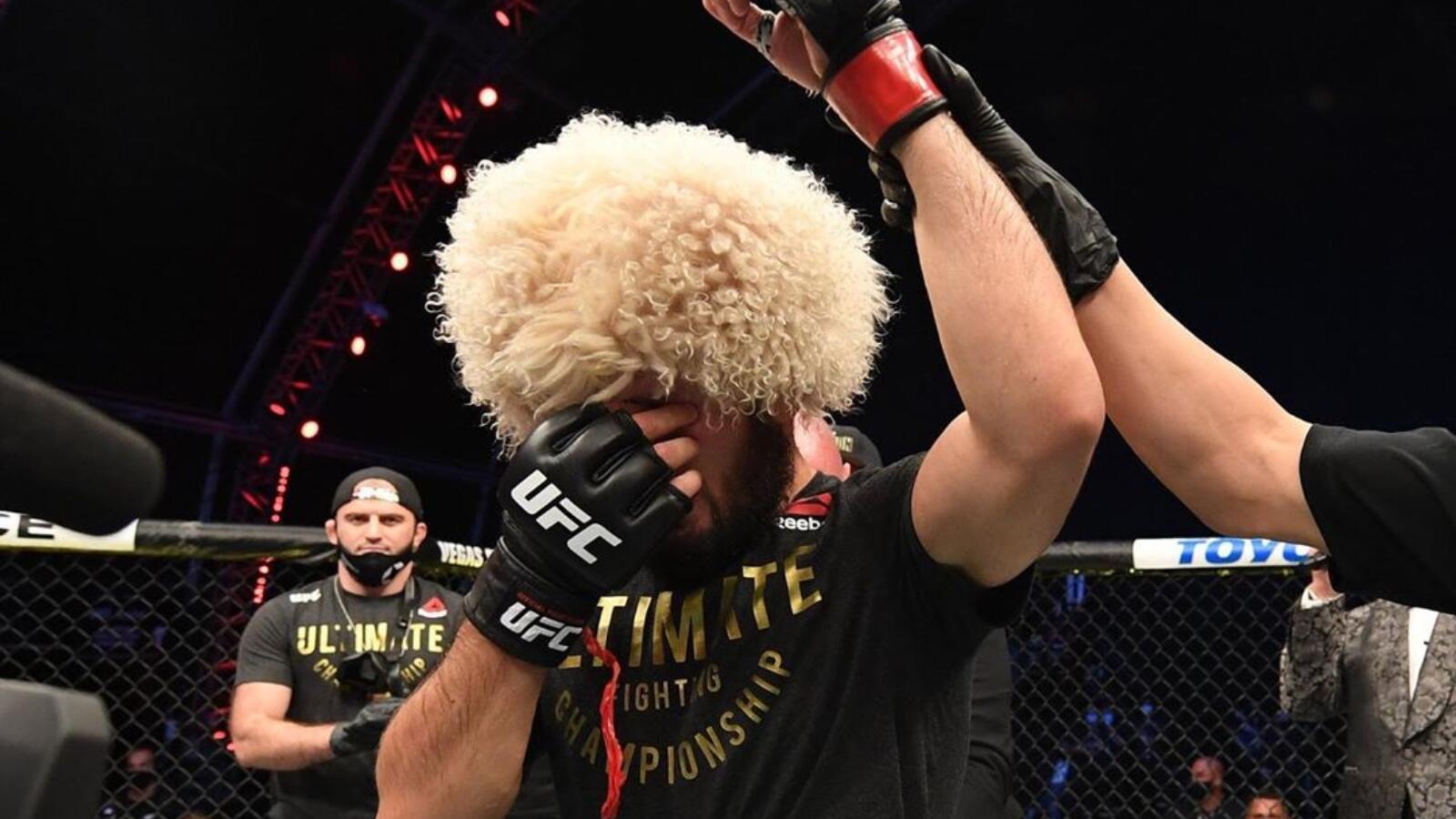 Legendary Tears Watch Khabib Nurmagomedov S Speech Announcing Retirement As He Promised His Mother Al Bawaba