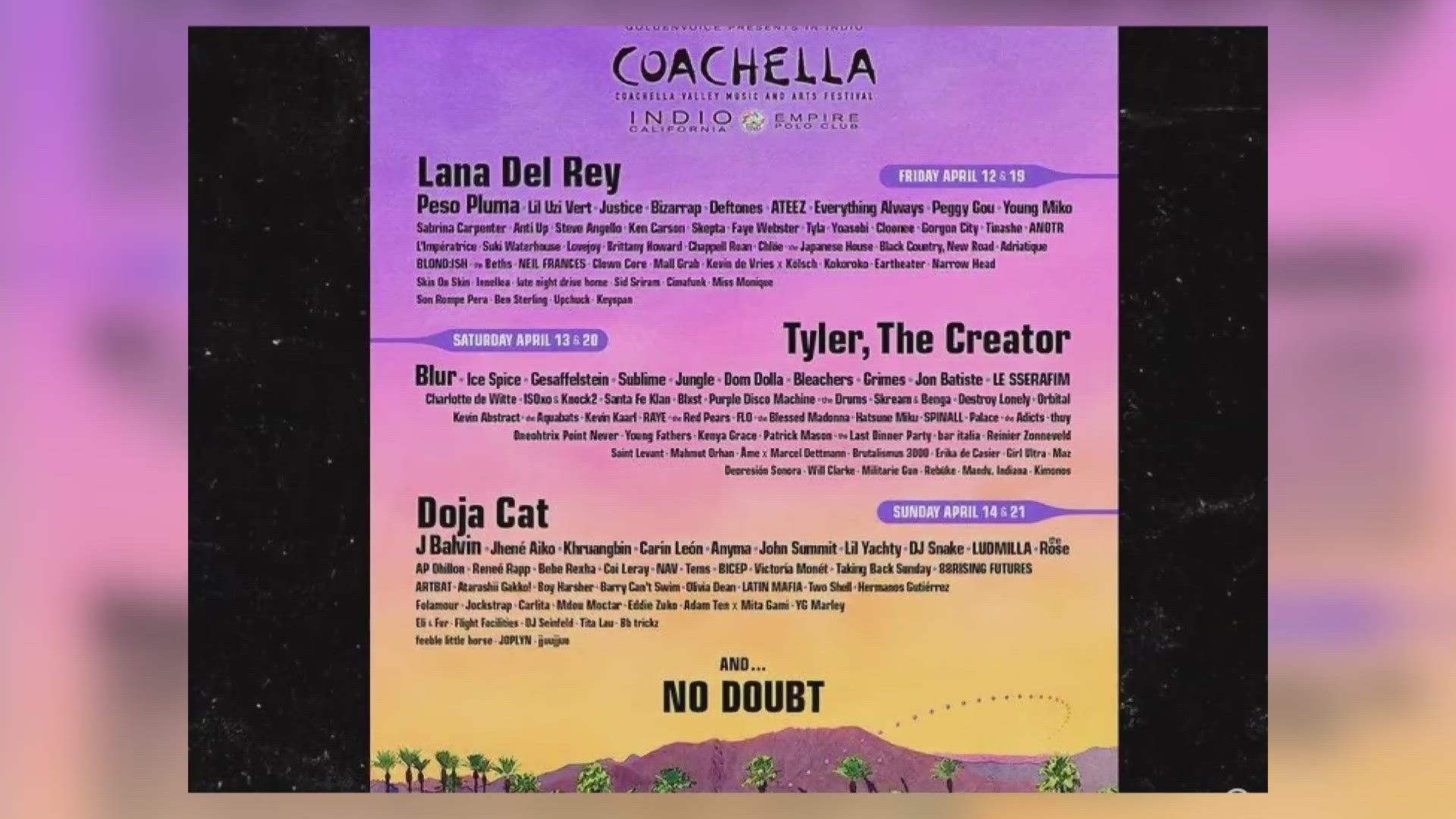 Coachella 2024 lineup: Lana Del Rey, Doja Cat and Tyler the Creator