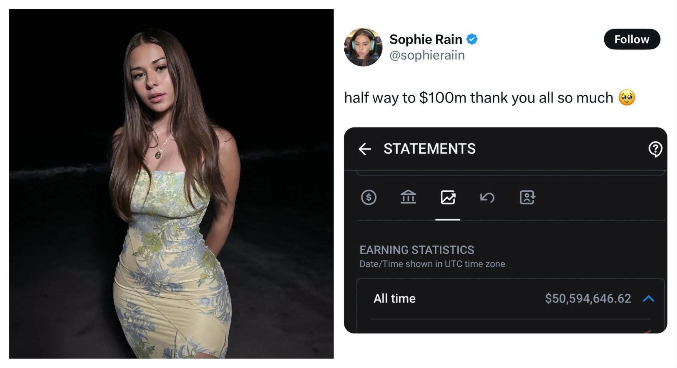 Sophie Rain reveals 50M OnlyFans earnings, highesttipping fan sent
