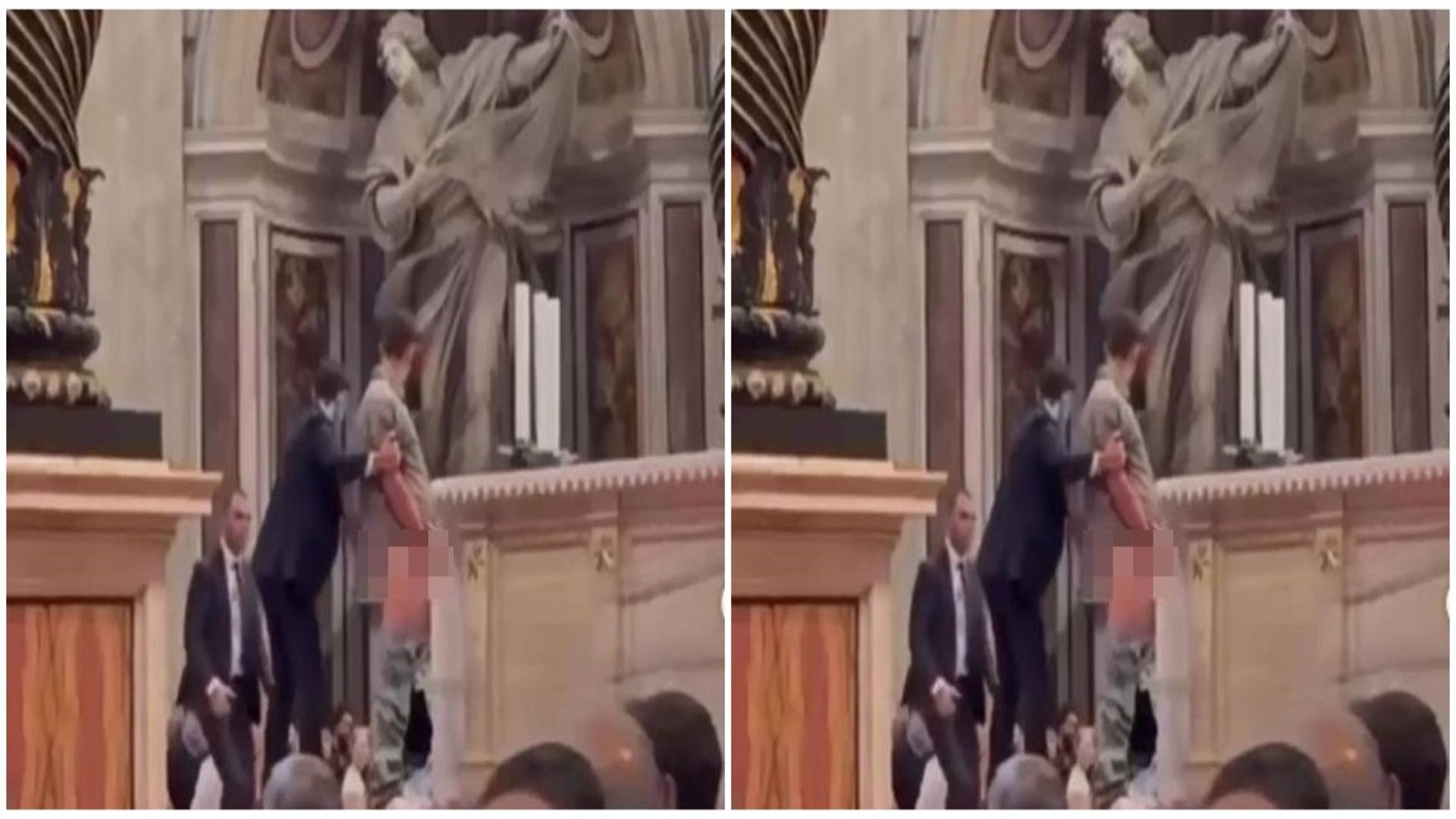 Video: Crazy man urinates on altar at St. Peter's Basilica in Vatican
