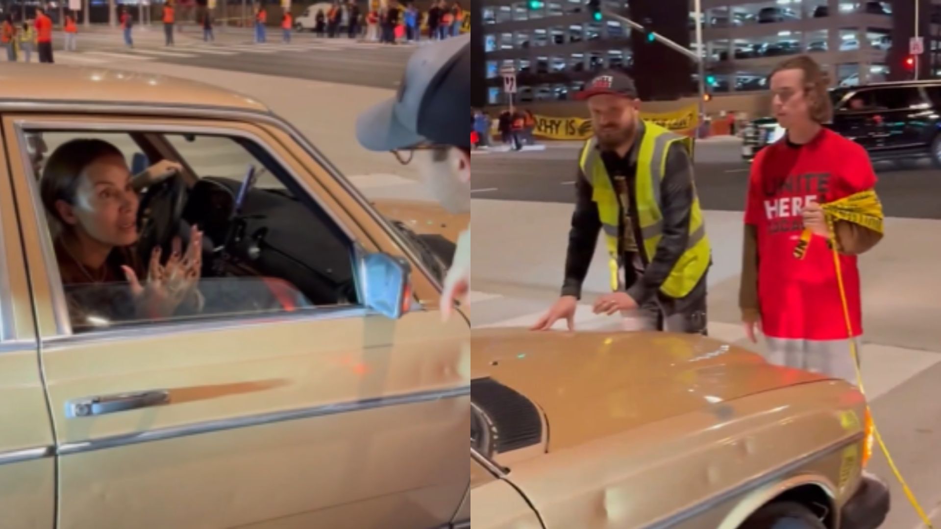 Video: LAX protestors prevent woman from travelling