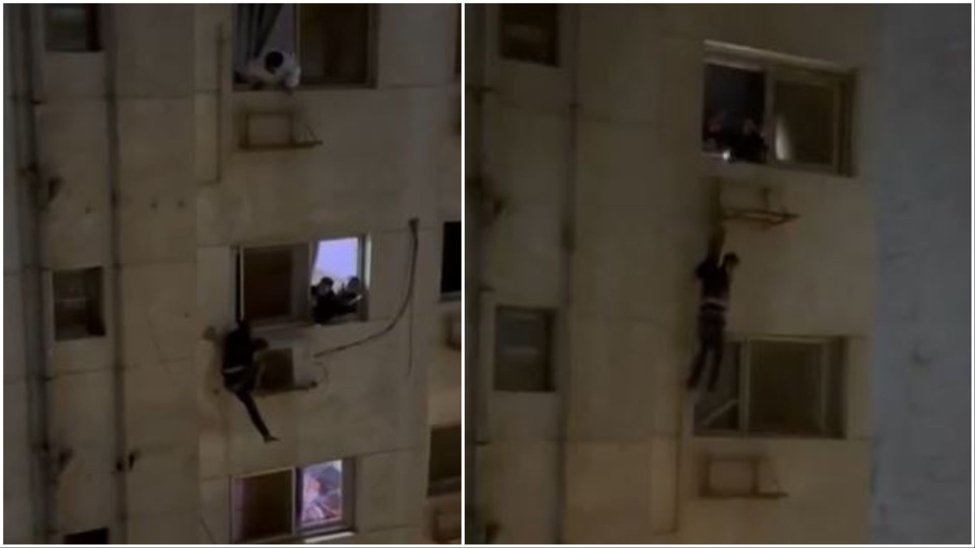 Hollywood-style scene: Egyptian thief climbs down from 10th floor