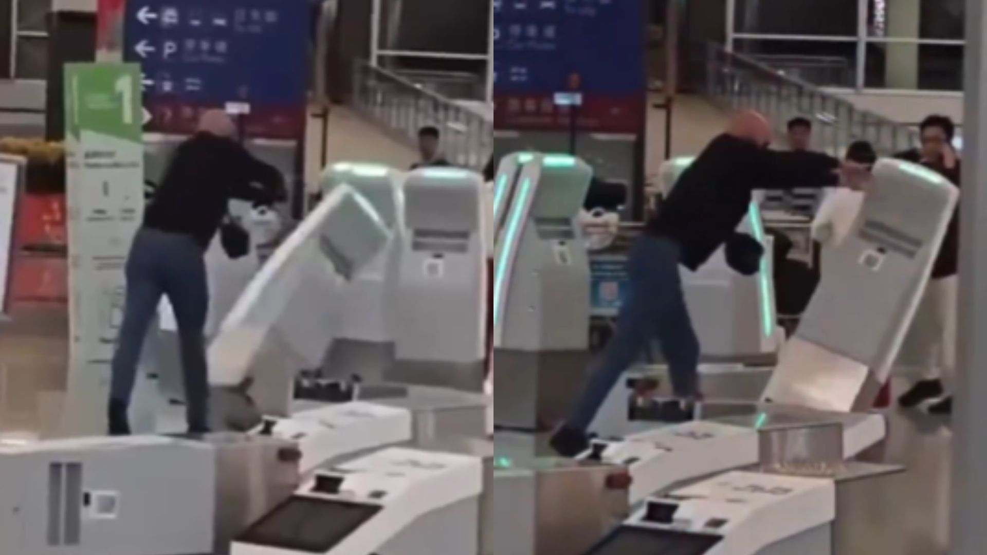 Video: British tourist arrested for destroying check-in machines at Hong Kong Airport