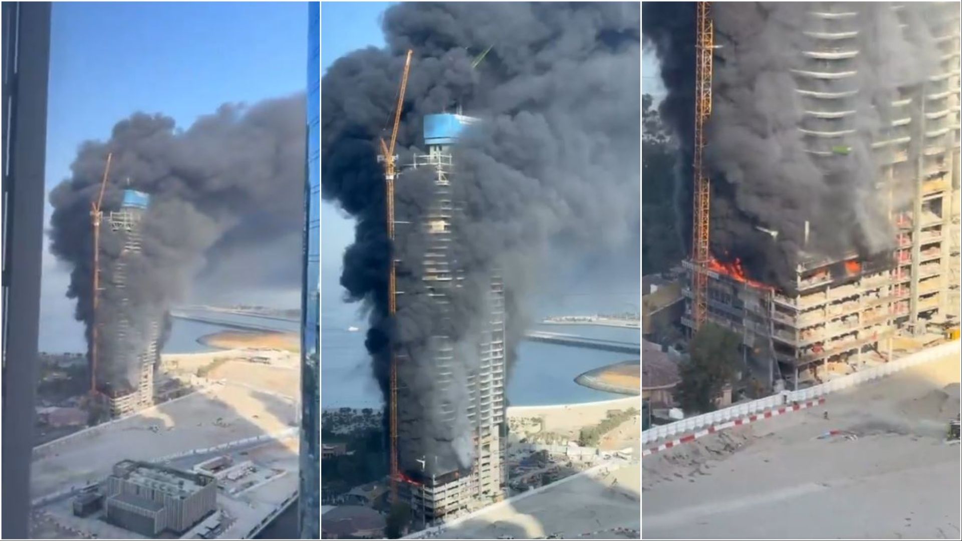 Video: Fire erupts at under-construction tower in Dubai Marina | Al Bawaba