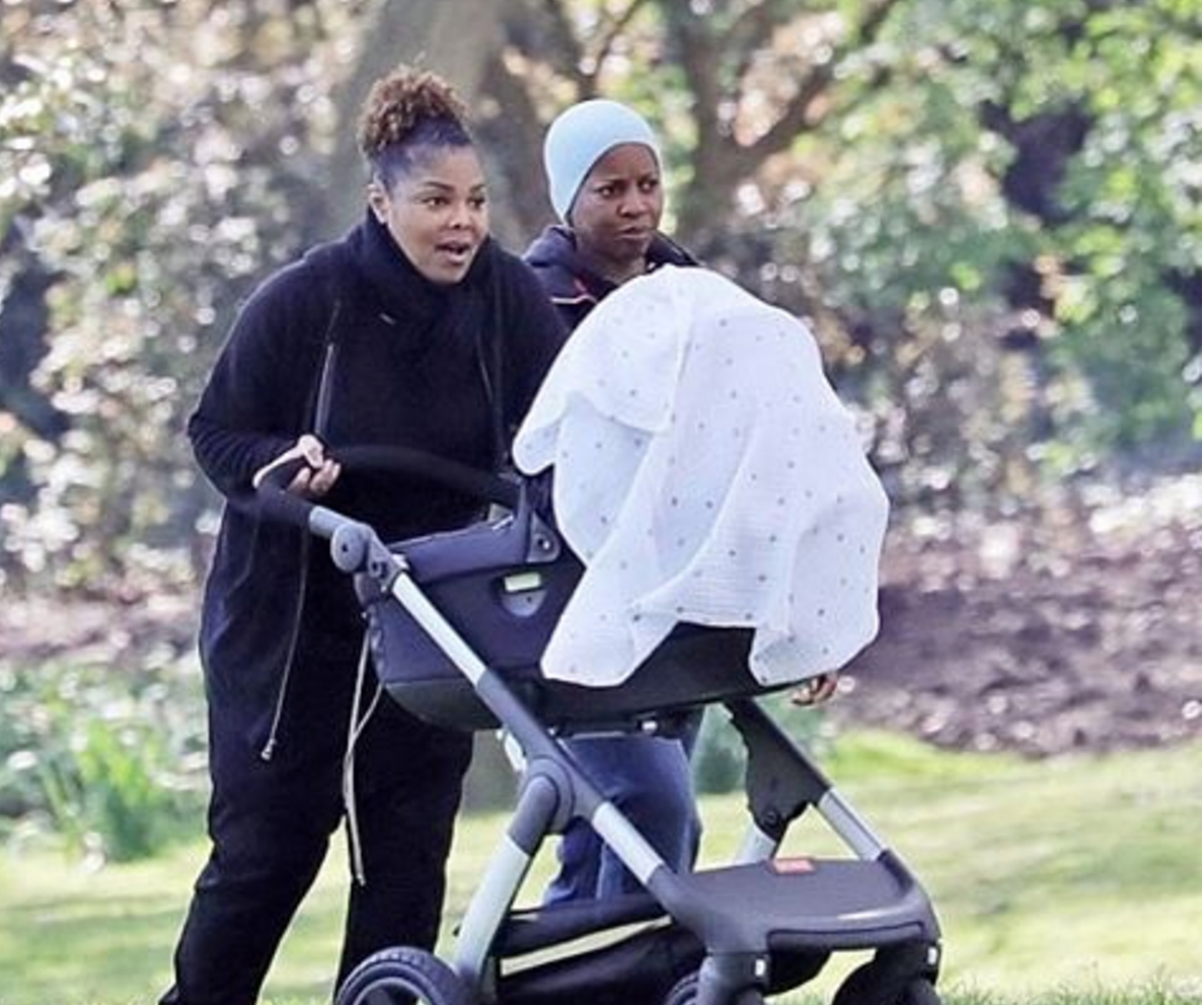 Radiant Janet Jackson takes baby Eissa out for a stroll for first time