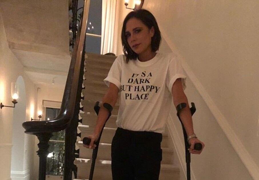 Victoria Beckham in Crutches, Foot Brace Before Confirming 'Small