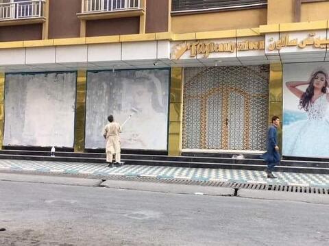 Taliban Militants Blur Women’s Images Out of Street Adverts