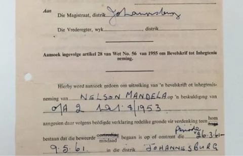 Mandela’s 1961 Arrest-Warrant NFT Raises $130,000 in Auction