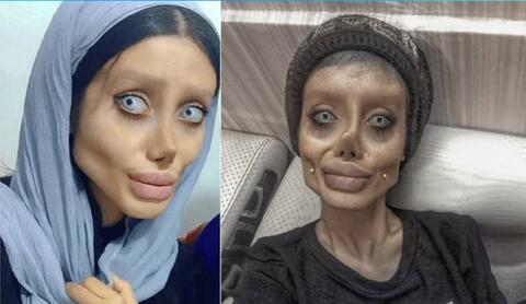 شبيهة أنجلينا جولي الإيرانية تكشف عن وجهها الحقيقي .. لن تصدق شكلها