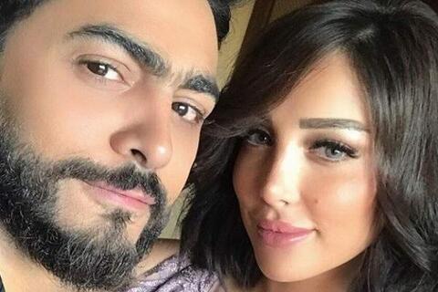 بالصور و الفيديو: تامر حسني و بسمة يحتفلان بعيد ميلاد ابنهما