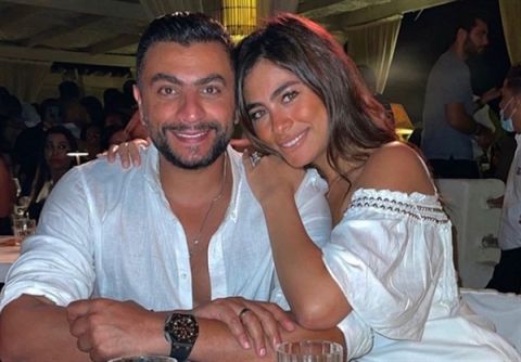 هاجر أحمد و زوجها يحتفلان بعيد ميلاد (غالية) الأول