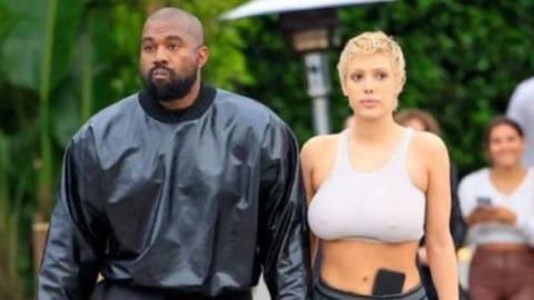 Kanye's wife models nearly naked for Yeezy