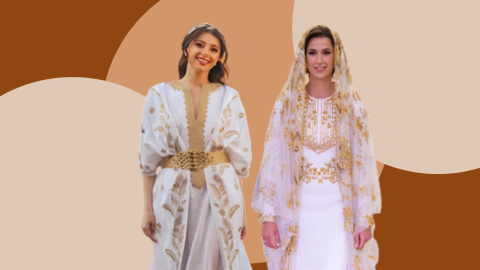 ماريتا الحلاني والأميرة رجوة الحسين بإطلالات متشابهة في ليلة الحناء