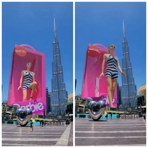 Huge Barbie promotion in front of Burj Khalifa