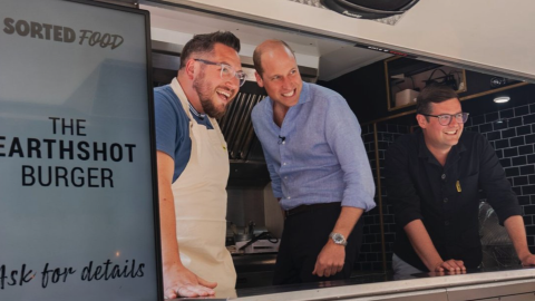 Prince William spotted selling burgers