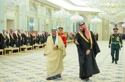 Emir of Kuwait first external visit to Saudi Arabia