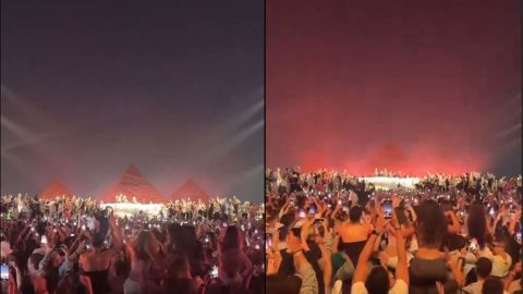 Naked women attend concert near Egyptian pyramids, spark anger