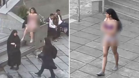Video: Iranian woman strips to underwear after being attack over her hijab
