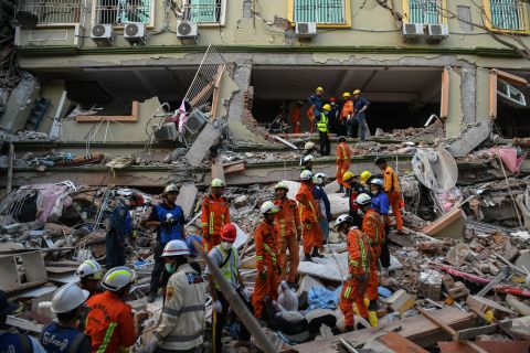 Woman rescued after days under rubble following Myanmar quake