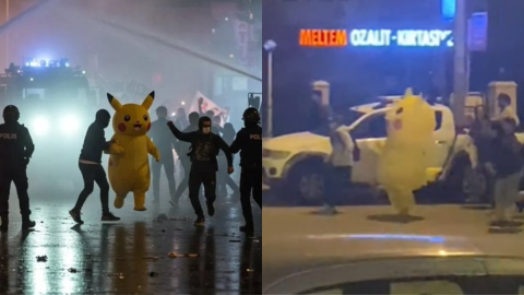 Video: Pikachu joins the Turkey protests