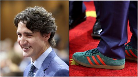Justin Trudeau's Adidas shoes during King Charles' speech causes buzz