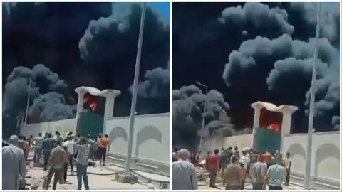Video: Massive fire engulfs a sponge factory in Damietta, Egypt