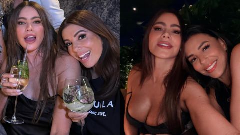 Sofía Vergara and Eva Longoria stun in lace corset at birthday bash