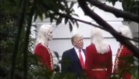 Pale Faces, Red Robes: Mysterious figures seen with Trump in viral photos