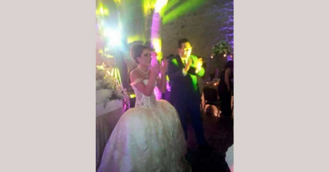 Officially a Mrs! Dima Kandalaft weds Syrian Minister in fairytale lace wedding dress