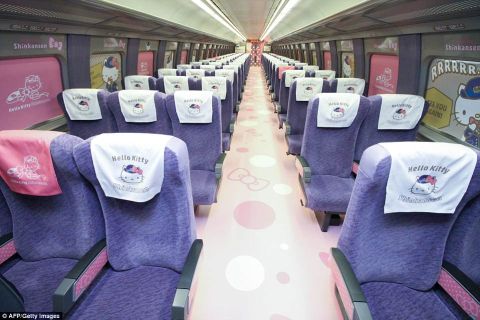 Pink Hello Kitty Bullet Train Makes Debut in Japan