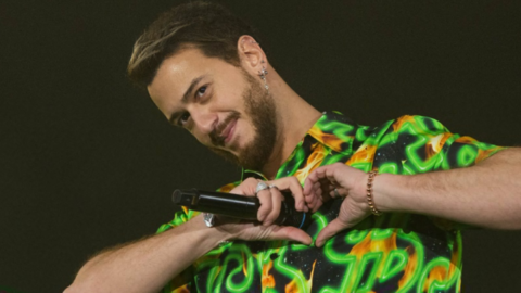 Ziad Burji stands with Saad Lamjarred