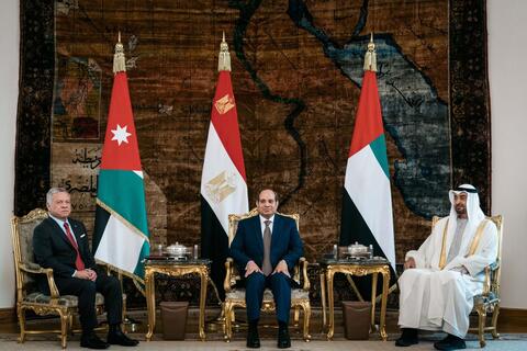 الملك عبدالله الثاني والسيسي وبن زايد يؤكدون ضرورة وقف إسرائيل إجراءات تقويض فرص السلام